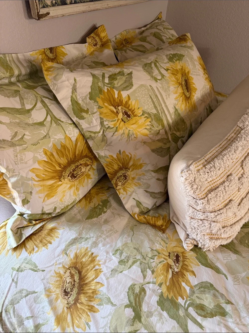 Pottery Barn Sunflower Floral Duvet Cover King Size Set with 3 Shams